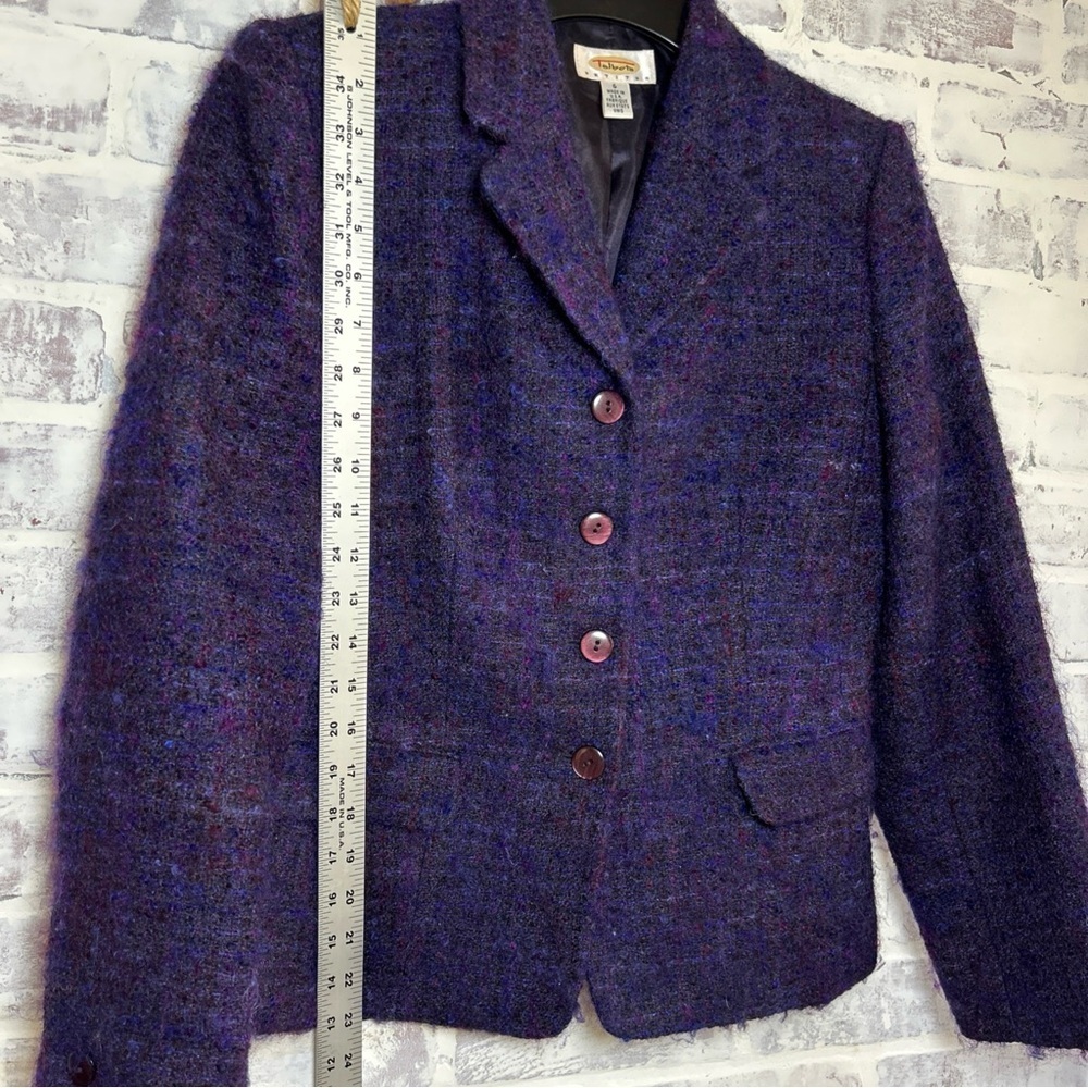 VTG Women's Talbots Wool Mohair Skirt Suit Set Purple Size 6 Petite Made in USA - Picture 13 of 16